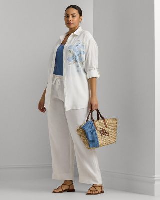 Plus Linen Drawcord Pants