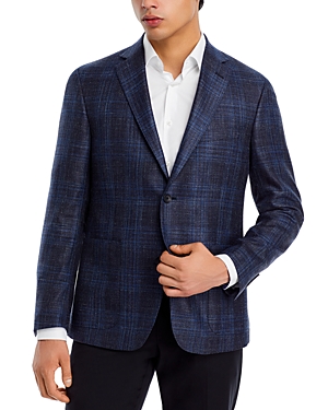 The Men's Store At Bloomingdale's Plaid Unstructured Regular Fit Sport Coat - 100% Exclusive In Navy