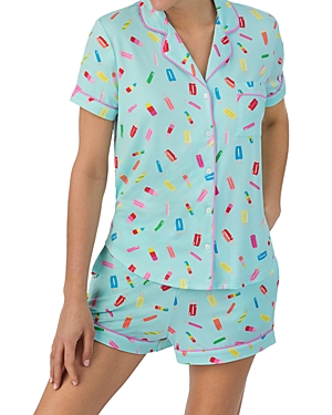Shop Kate Spade New York Short Sleeve Knit Boxer Pajama Set In Mint Port