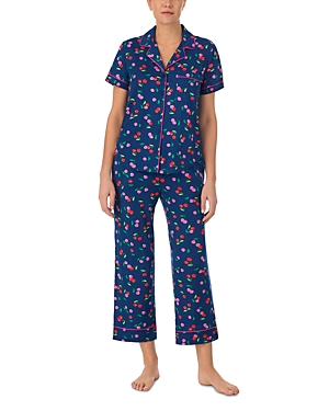 kate spade new york Short Sleeve Knit Cropped Pajama Set