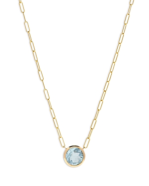 Bloomingdale's Aquamarine Pendant Necklace in 14K Yellow Gold, 16 - 100% Exclusive