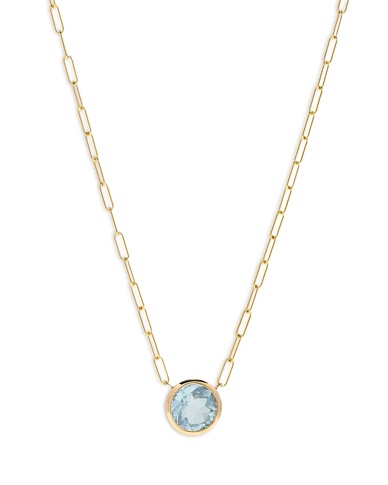 Bloomingdale's Fine Collection Aquamarine Pendant Necklace in 14K Yellow Gold, 16