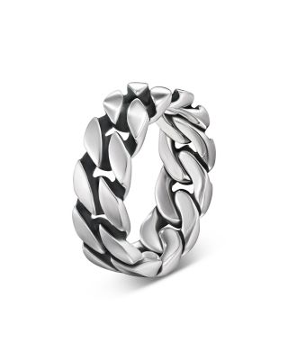 David Yurman Men&#039;s Curb Chain Band Ring in Sterling Silver, 8mm