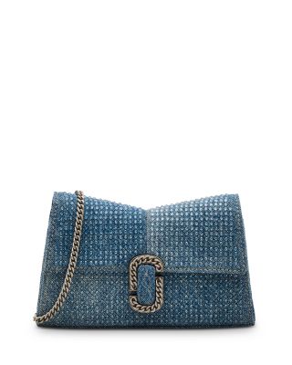 MARC JACOBS The Crystal Denim St. Marc Chain Wallet