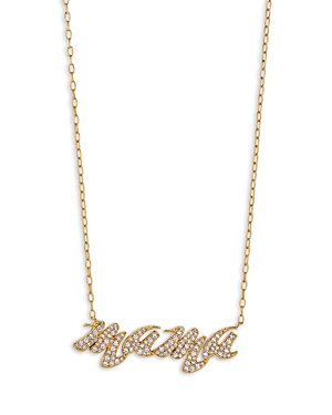 Nadri Pavé Cubic Zirconia Mama Pendant Necklace In Gold/crystal