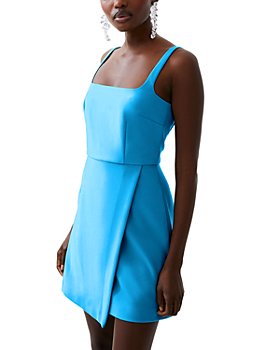 On Trendi, Dresses, Blue Floral French Bustier Midriff Waist Shaper Dress