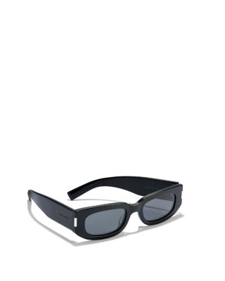 Bold Corner Angle Oval Sunglasses, 51mm