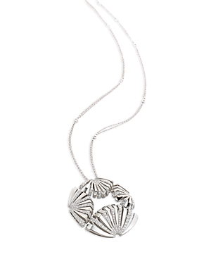 Miseno Jewelry 18k White Gold Raggi Diamond Fan Pendant Necklace, 16