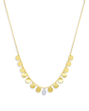 Shop Meira T Two Tone Gold Disk & Diamond Charm Necklace, 18