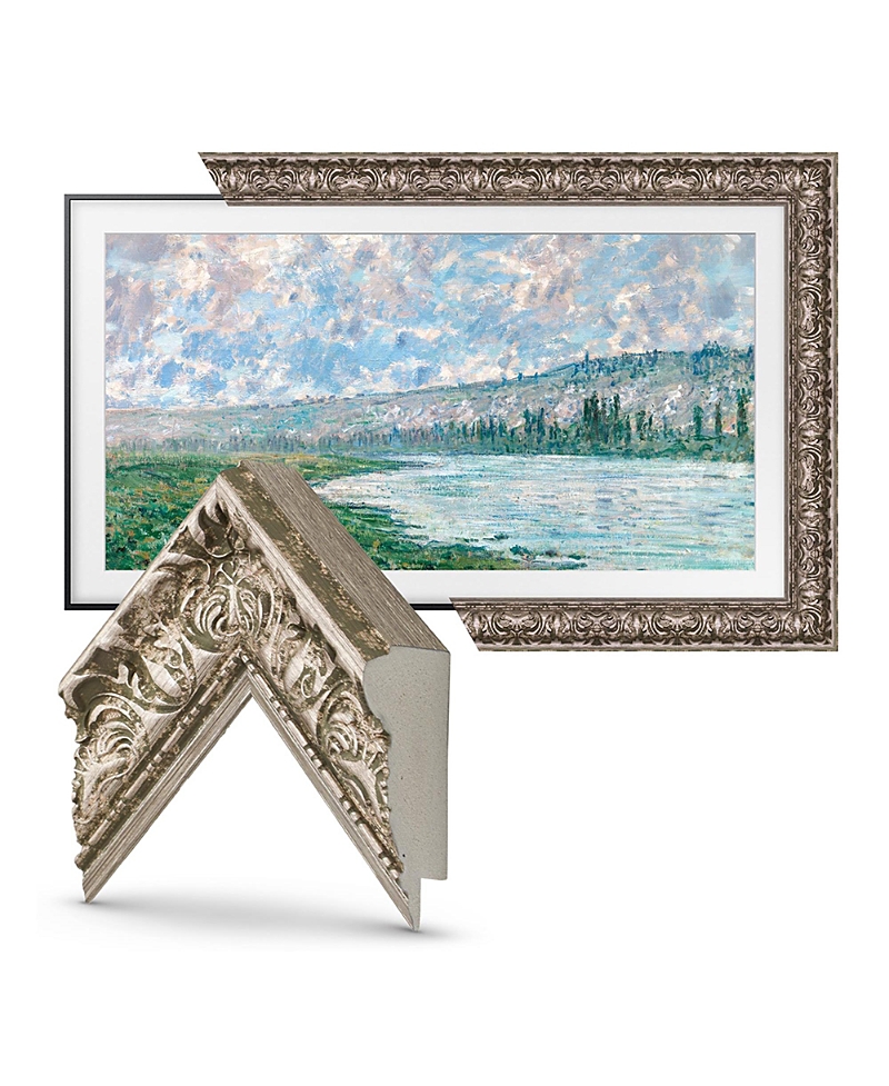 Deco Tv Frames 55 Customizable Frame For Samsung The Frame Tv 2021-2024 In Tuscan Silver