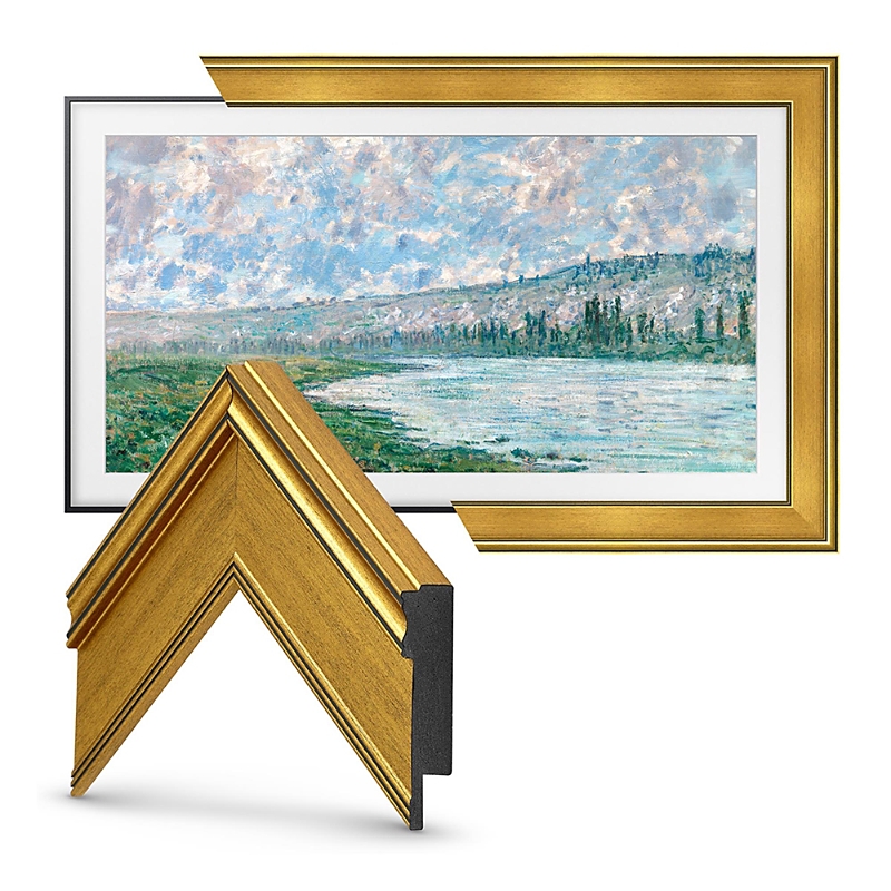 Deco Tv Frames 55 Customizable Frame For Samsung The Frame Tv 2021-2024 In Antique Gold