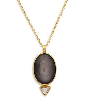 Gurhan 24k & 22k Yellow Gold Rune Moonstone & Diamond Pendant Necklace, 16-18 In Black/gold