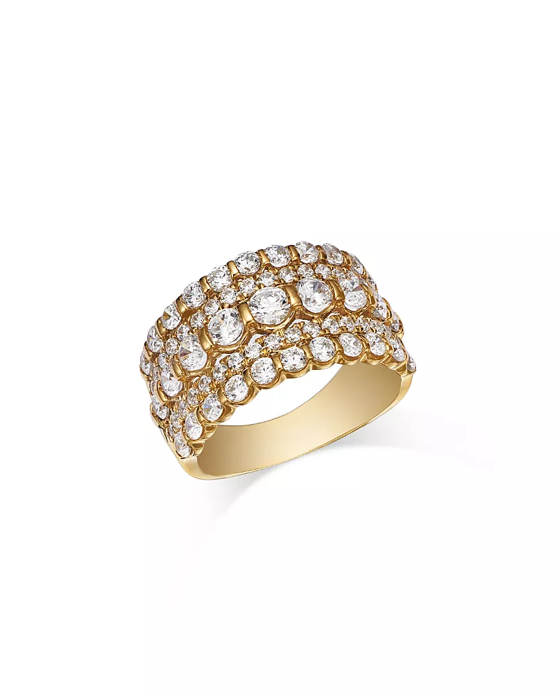 Bloomingdale's Fine Collection Diamond Multi Row Ring in 14K Yellow Gold, 2.0 tcw