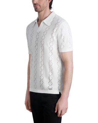 Cotton Perforated Knit Polo 