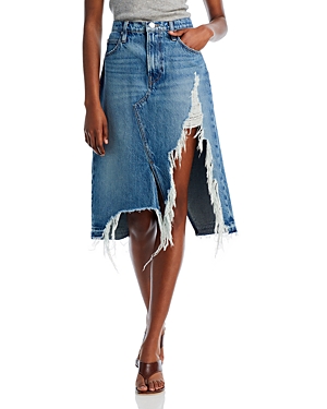 Shop Frame Deconstructed Denim Skirt In Salem