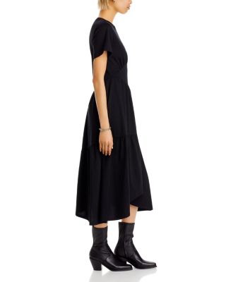 Gathered Seam Short Sleeve Dress