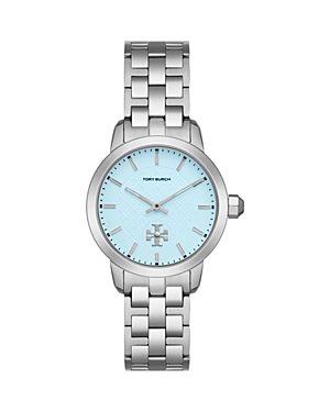 Shop Tory Burch The Tory Watch, 34mm In Blue/silver
