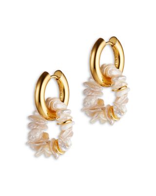 ANNI LU - Pearl Power Cultured Freshwater Keshi Pearl Charm Hoop Earrings