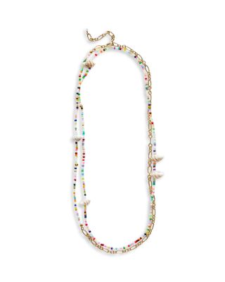 Anni Lu Fiesta Multicolor Bead, Cultured Freshwater Pearl & Shell Belly Chain. 24.19-37.4