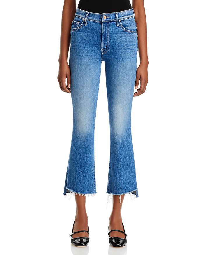Shop Mother The Insider High Rise Crop Step Fray Bootcut Jeans In Different