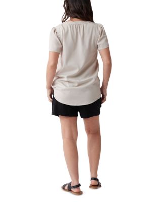 Maternity Short Sleeve Woven Top