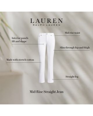 Mid Rise Straight Jeans in White