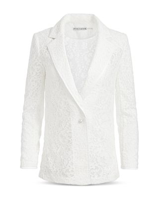 Alice and Olivia Judith Sheer Lace One Button Blazer Bloomingdale's