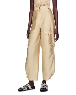 Sandro Orane Satin Effect Cargo Trousers