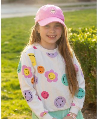 Girls Sunshine Bow Baseball Hat in Magenta - Little Kid, Big Kid