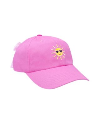 Bits & Bows - Girls Sunshine Bow Baseball Hat in Magenta - Little Kid, Big Kid