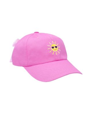Bits & Bows Girls' Sunshine Bow Baseball Hat in Magenta - Big Kid ...