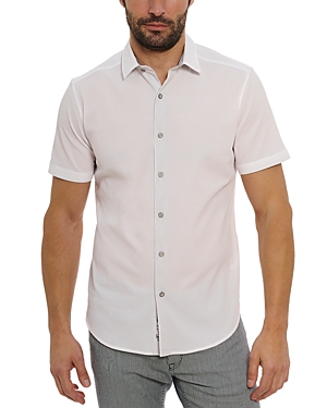 Shop Robert Graham Seersucker Short Sleeve Shirt In White