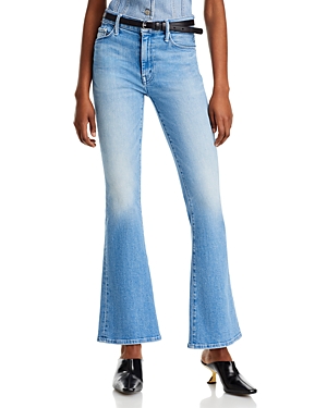Shop Mother The Weekender High Rise Flare Jeans In Mediterranean