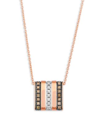 Bloomingdale's Fine Collection - Brown & White Diamond Pendant Necklace in 14K Rose Gold, 0.19 ct. t.w.