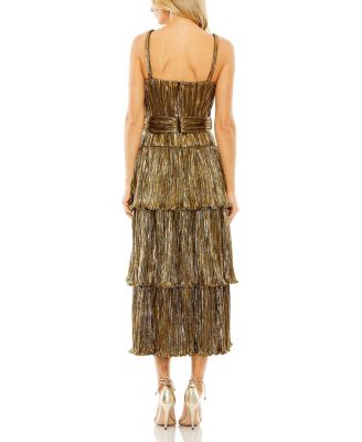 Ruffle Tiered Buckle Detail Dress