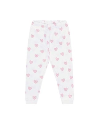 Girls' Pink Heart Print Pajama - Little Kid