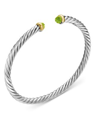 Sterling Silver & 14K Yellow Gold Cable Flex Bracelet, 4mm