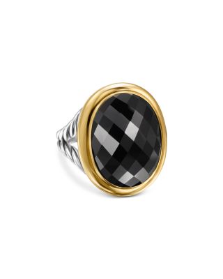 18K Yellow Gold & Sterling Silver Albion&reg; Onyx Statement Ring