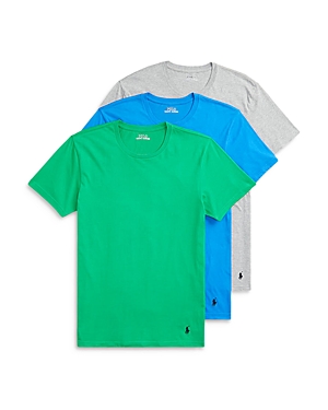 Shop Polo Ralph Lauren Classic Fit Cotton Undershirts - Pack Of 3 In Summer Emerald Cruise