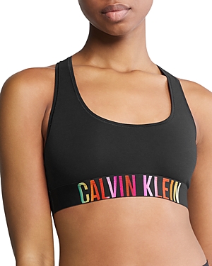 Shop Calvin Klein Intense Power Pride Racerback Bralette In Black