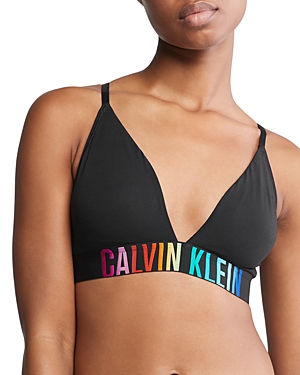 Shop Calvin Klein Intense Power Pride Triangle Bralette In Black