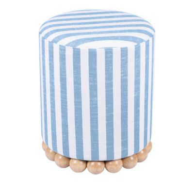 Dex Striped Linen Ottoman