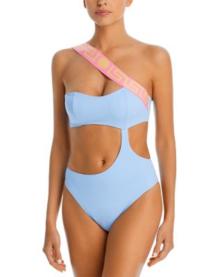 【VERSACE】one-shoulder cutout swimsuit Versace Cutout One Shoulder One Piece Swimsuit | Bloomingdale's