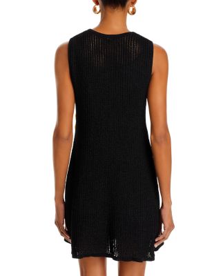 Embroidered Mini Sweater Dress