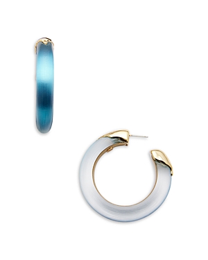 Alexis Bittar Luminos Statement Hoop Earrings In Bermuda Blue/gold