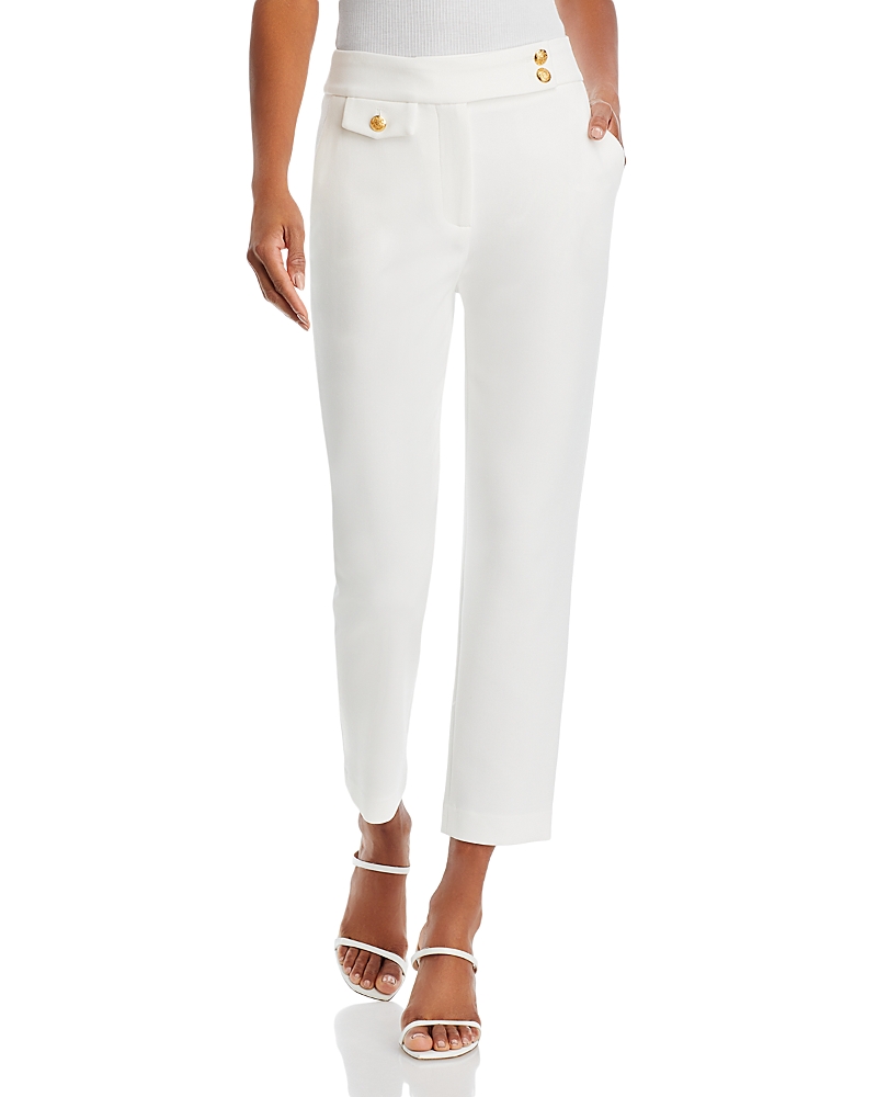 Veronica Beard Renzo Crop Pants In Off White/gold