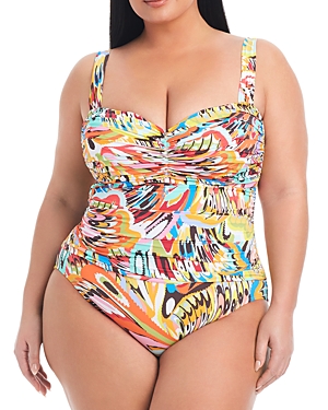 Shirred One Piece Swimsuit