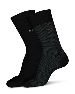BOSS - Houndstooth Crew Socks - 2 pk.