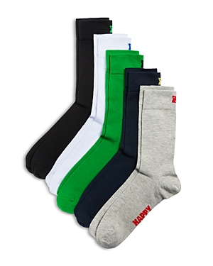 Shop Happy Socks Assorted Solid Crew Socks - 5 Pk. In White