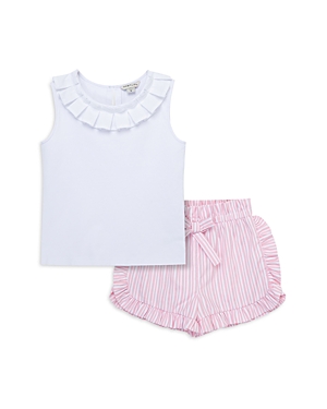 Shop Habitual Girls' Pleated Top & Shorts Set - Little Kid In White